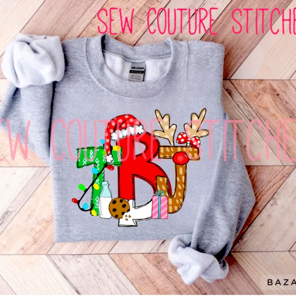 Custom monogram Christmas shirt